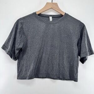 Lululemon SoulCycle To The Beat Tee Women 2 Luminosity Foil Gray Shirt Rich Mom